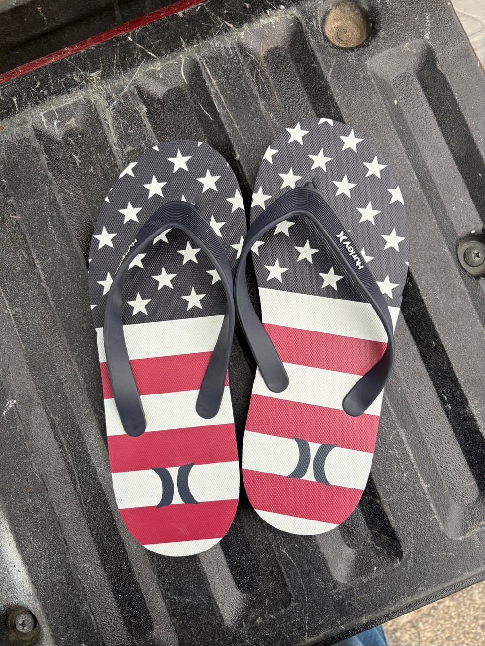 Hurley Red White Navy American Flag Flip Flops